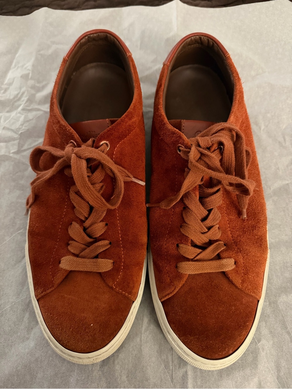 Goodman Men's Suede Low-Top Sneakers in Rust Brown